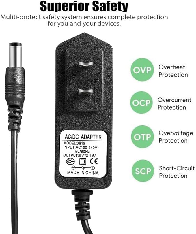9V New Charger for Hurricane Spin Scrubber Brush Rechargeable Turbo Scrubber & TeleBrands Corp Hurricane Spin Scrubber Brush HSS1 HSSI Charger (Incompatible with Charging Voltage of 5V)