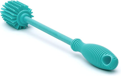 Chicco 9.5” Silicone Bottle Brush with Food-Grade Silicone Bristles | Dishwasher & Sterilizer Safe | Non-Slip, Comfort Grip Handle | Hangs for Drying & Storage | Teal (Pack of 5)