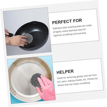 Ciieeo 20pcs Metal Pot Scrubbers Cleaning Balls for Pots Pans Baking Heavy Duty Dish Scrubbers for Effortless Grease Removal