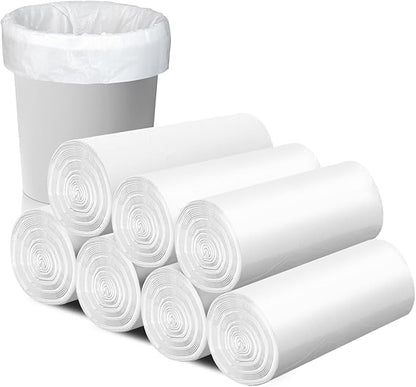 112 Count-4 Gallon Trash Bag, White Trash Bags, Bathroom Trash Bags Small Garbage Bags for Bathroom Can,White 4 Gal Small Trash Can Liners(7 Rolls,Upgrade)