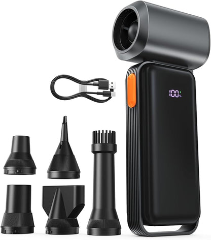 DooGooCoo Super Compressed Air Duster-150,000RPM Electric Air Duster [Longer Runtime, Max Airflow] Mini Air Blower 5-Gear Adjustable with HD Display, Cleaning for PC,Computer,Keyboard,Car,Outdoor