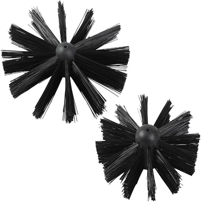 Chimney Washing Brushes Fireplace Cleaning Supplies 5.9in and 3.9in Brush Heads 5/16 Screw Thread Dryer Vent Cleaner Kit Attachment