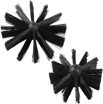 Chimney Washing Brushes Fireplace Cleaning Supplies 5.9in and 3.9in Brush Heads 5/16 Screw Thread Dryer Vent Cleaner Kit Attachment