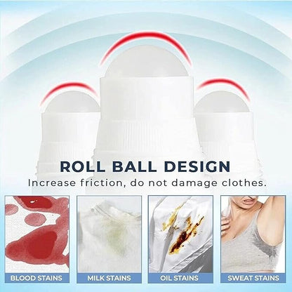 50ml Portable Stain Remover for Clothes, Emergency Stain Removing Pens for Spots, Stains, Marks, and Messes, Suitable for Cotton, Numb, Polyester, Fiber, Roll Bead Design (3Pcs)
