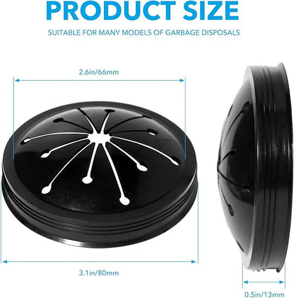 Kitchen Garbage Disposal Rubber Drain Insert,3pcs Garbage Disposal Cover,3 Inch Garbage Disposal Splash Guard,Disposal Splash Guard,Kitchen Sink Rubber Drain Guard, Black, FY616SCFJZ-1
