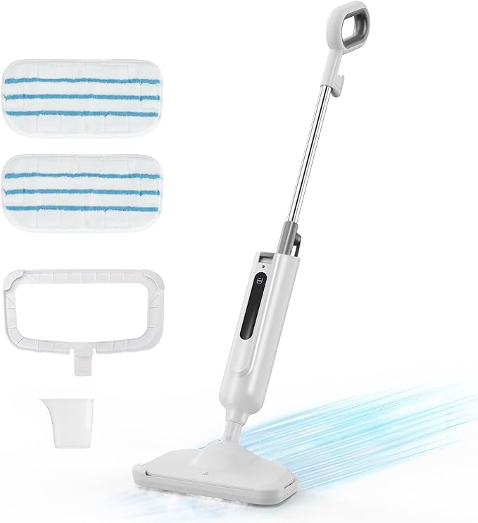Steam Mop for Floor Cleaning with 2 Washable Pad, Lightweight Floor Steamer Cleaner Mop for Hardwood, Tile, Laminate Floors，Carpet