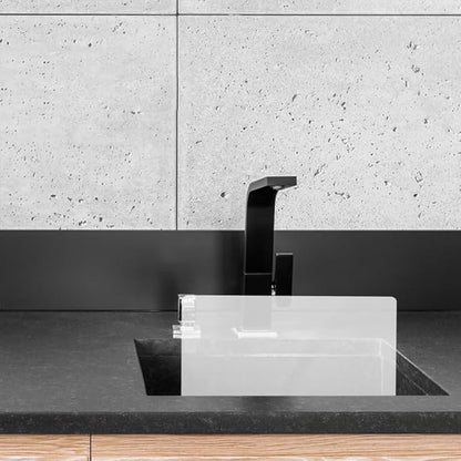 Kitchen Sink Splash Guard Water Barrier Acrylic Baffle for Bathroom and Kitchen with Adhesive Tape 13.77X8.26X1.96In Anti-Splashing Protection