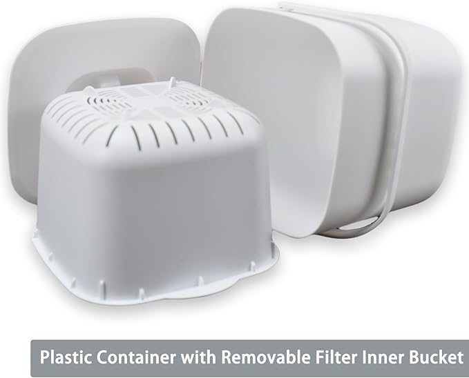 4-Liter Kitchen Compost Bin with Handles for Countertop Food Scrap Collection.White-4L-US