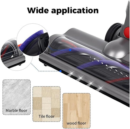 Roller Brush Head，Compatible for Dyson ，V7 V8 V15 Cordless Vacuum Quick Release Motorhead with LED Headlight Deep Cleaning Parts(1PC Switch Lock)