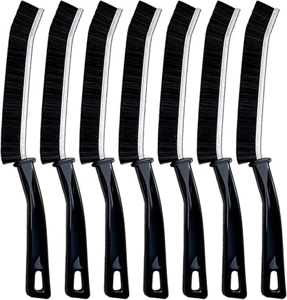 Hard Bristle Crevice Cleaning Brush.Multi-Purpose New Cleaning Brush Tool, Black Bristles with Ergonomic Grip Bathroom Gap Brush, Home, Kitchen, Bathroom, Faucets, Toilet,Window, Vehicle, (7)