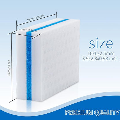 M. Neat Upgrade Melamine Sponge, 100 Pack Extra Thick More Lasting 3X Density Premium Magic Sponge Eraser, Multi Surface Power Scrubber Foam Stain and Mark Removal Cleaning Pads