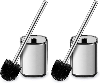 Toilet Brush and Holder Set Toilet Bowl Brush Stainless Steel Automatic Open lid Toilet Bowl Cleaner Brush Set Toilet Scrubber Kit Toilet Cleaning Brush for Bathroom