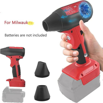 Jet Fan Mini Blower,Cordless Air Duster Comaptible with Milwaukee 18V Batteries,Handheld 130000RPM 4-Speed Turbo Dryer Blower for Car, Keyboard, Pet Hair Drying,Fallen Leaves(no Battery)