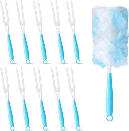 10PCS Duster Refills Folding Handles Set Compatible with Swiffer Dusters,Disposable Static Dust Removal Brush Handle for Dusting Electronics,Furniture,Blinds,Ceiling Fans (10, Blue)