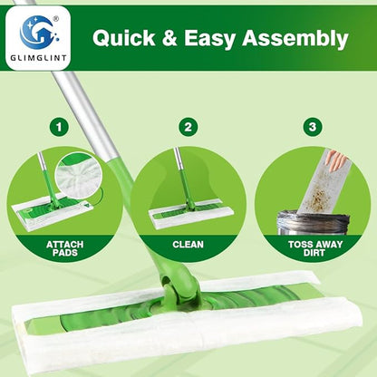 GLIMGLINT Dry Sweeping Cloths Pads Compatible with Swiffer Sweeper- Disposable Duster Refills Mop Pads for Cleaning Dust, Hair, Dirt, Disposable Duster Mop Pad 120PK