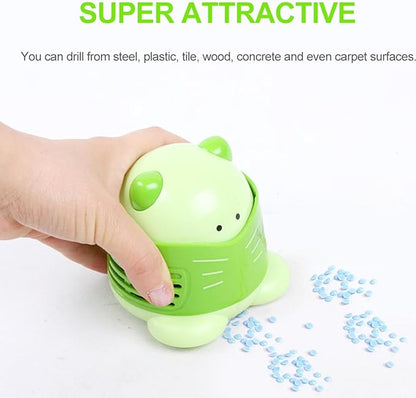 Cartoon Desktop Vacuum Cleaner Clean Excess Drill Tools Mini Cleaning Machine (Extractor - Green)