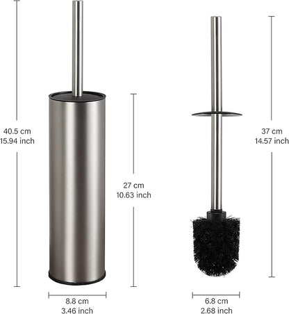 BGL Toilet Brush and Holder,Stainless Steel Toilet Brushes for Bathroom with Holder, Toilet Bowl Brush and HolderBrushed Nickel