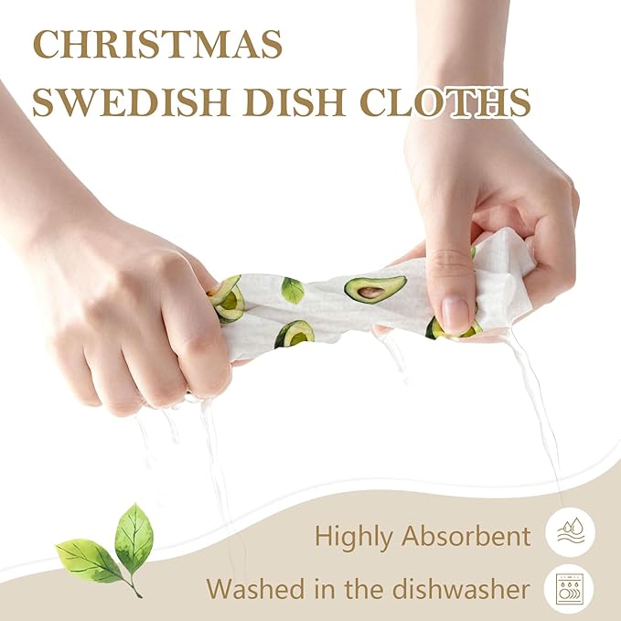 Mixed Fruit Swedish Kitchen Dishcloths Dish Towels 6 Pack, Fruit Dish Towels for Kitchen, Swedish Dishcloth with Lemon, Paper Towels Reusable, Dish Cloth Towel Cleaning Wipe for Home Party