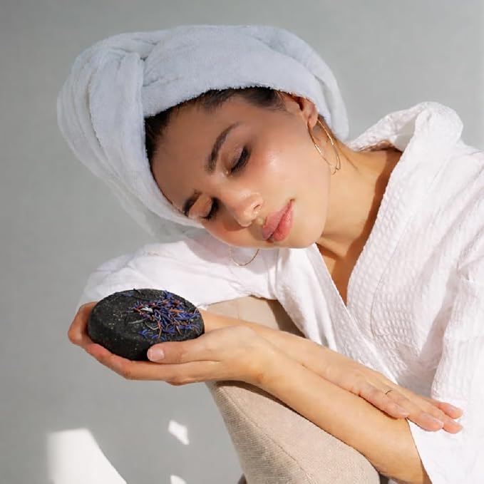 Marbela Solid Shampoo Bar for Oily Hair - Clarifying Sulfate Free Hair Shampoo Bar with Charcoal & Clay, Zero Waste Eco Friendly, 3oz