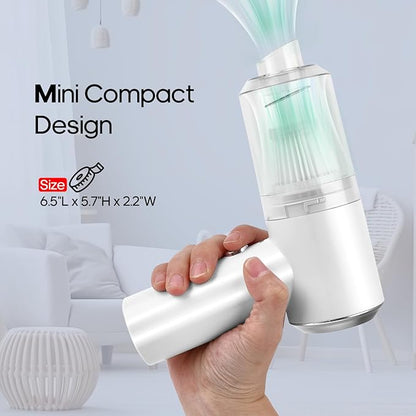 Auloea Mini Car Vacuum Cleaner(4500 pa) Portable Cordless Rechargeable,Tiny Handheld Vacuum, Computer Hand Vacuum for Keyboard and Laptop, Mini Hand Held Vac for Car and Home /V01/White