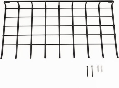 StoreYourBoard The Afton Laundry Room Shelf, Wire Shelving Wall Mounted, Hanging Hooks for Broom and Mop, Cleaning Supplies Shelf for Home and Garage, 17.5" x 9"