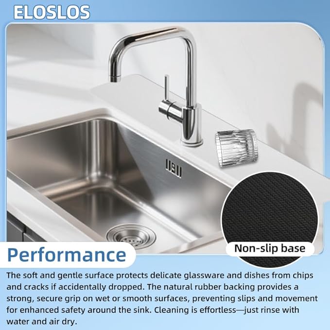 30"L x 5.5"W Customizable Sink Faucet Mat for Kitchen Sink 2 Holes & 3 Holes, DIY Cut for Oval/Rectangle/Square Faucets, Extra Long Quick-Drying Absorbent Splash Guard Counter Protector, White