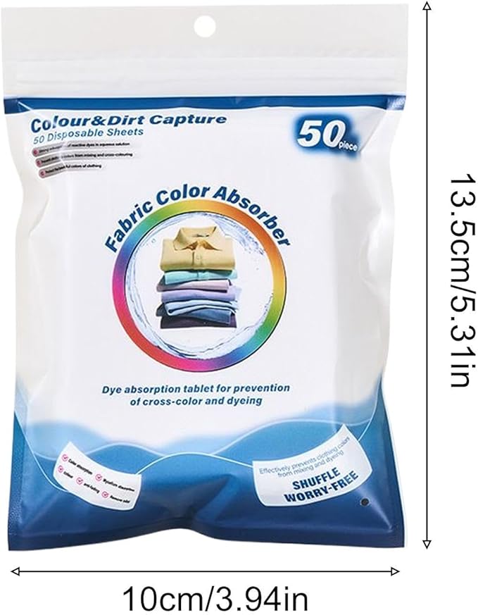 Color Catchers for Laundry, 50 Pack Sheets, Textile Protection Pads with Secure Guard, Dye Absorber with Portable Design, 50 pieces Household Utility, Washing Accessory for Travel Dorm Quilt Garment