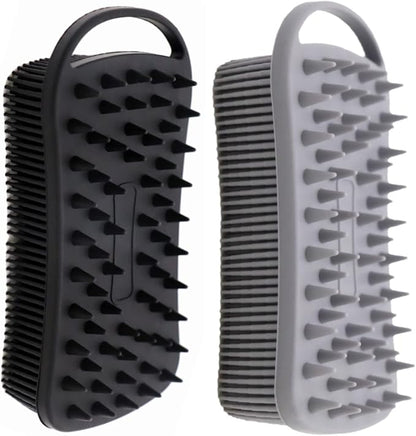 2Pack Dual Sided Silicone Body Scrubber for Exfoliating, Shower&Scalp Massage, 2 in 1 Bath&Shampoo Brush,Soft Body Exfoliator Silicone Loofah Shower Scrubber Brush for All Kinds of Skin