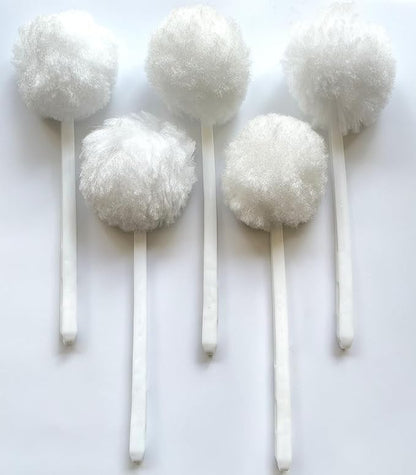 Bowl Brush Toilet Cleaning Brush Set Soft Polyester Head 15x5 inches White (5)