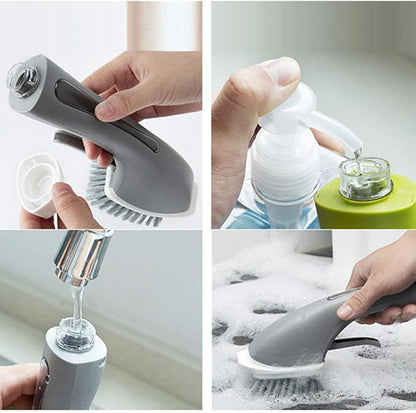 Yosoo Automatic Soap Dispensing Brush, Professional Anti Skid Handle, Easy to Use, with Pot Brush for Sink Kitchen (2)