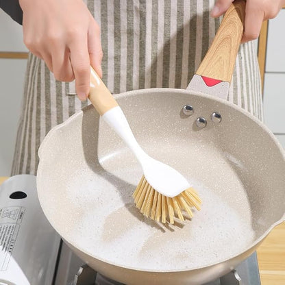 3 in 1 Dish Scrub Brush, Multipurpose Kitchen Cleaning Brush for Dishes, Pots, Pans, Sinks & Hard-to-reach areas