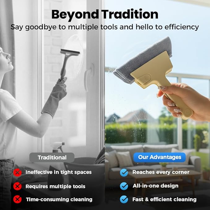 Kafia Magic Window Track Cleaner, Window Groove Cleaning Brush Tools Set, Hand-held Window Track Cleaner Brushes Tools Set for Window lides Gaps Tile Lines Shutter Car Vents (Yellw 3PCS)