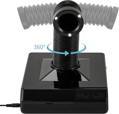 Nail Dust Collector, 2 in 1 Powerful Mini Desktop Vacuum Cleaner with Fan & LED Light, 60W Manicure Dentist Polishing Dust Suction Machine with Large Caliber Hose for Dental Lab Nail Salon (Black)