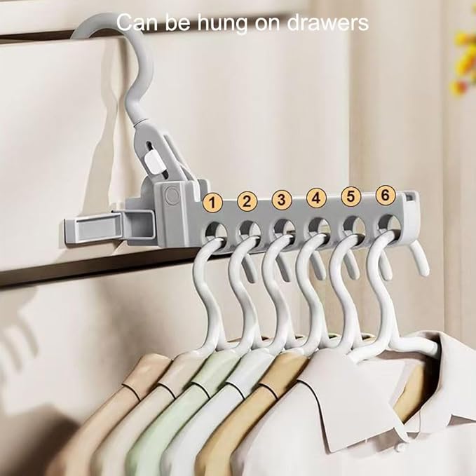 Folding Clothes Hanger Drying Rack,Travel Essentials for Laundry,Portable and Collapsible with Hook,Essentials for Cruise,Vacation,Camping,RV,Road Trip,Hotel,Business Travel, Student Apartment (Grey)