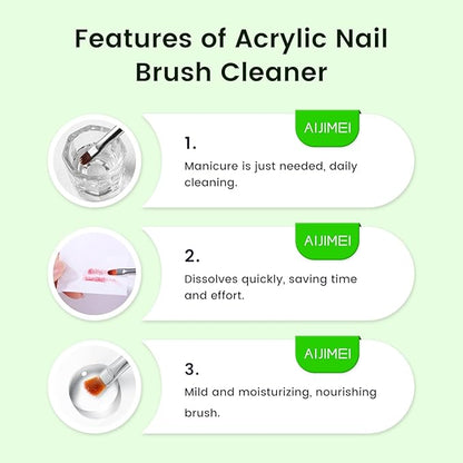 Nail Brush Cleaner Gel (Nail Polish Remover Set) Fast Cleaning Nail Brush Cleaner Easy To Use For Salons And Home Use Acrylic Nail Brush Cleaner Nail Art Brushes Cleaner, Paint Nail Brush