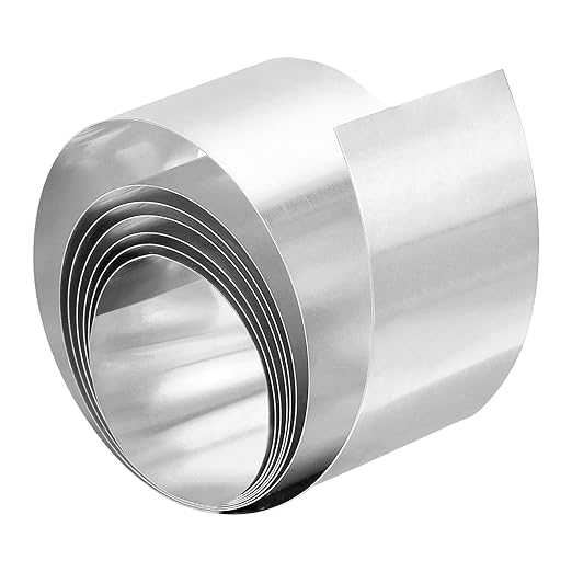 PATIKIL 3.5cm x1M Stainless Steel Foil Roll, 1pcs 304 Stainless Steel Flashing Roll Roofing Sheet Metal Roll 0.5mm Shim for Roofs Gutters Machinery Repair Craft DIY Door Window