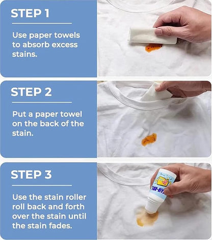 50ml Portable Stain Remover for Clothes, Emergency Stain Removing Pens for Spots, Stains, Marks, and Messes, Suitable for Cotton, Numb, Polyester, Fiber, Roll Bead Design (2Pcs)