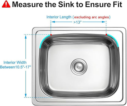 Expandable in Sink Dish Drying Rack, Adjustable Capacity (10.5''-16'') Stainless Steel Over The Sink Dish Drying Rack, Dish Drainer for Kitchen Sink Counter with Utensil Holder