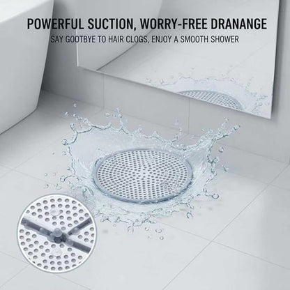 Drain Hair Catcher, 2pcs Round Shower Drain Cover for Bathroom, Drain Strainer, Stainless Steel and Silicone (Round)