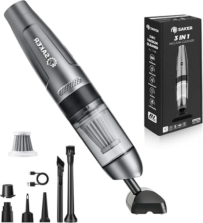 Saker Small Handheld Vacuum Cleaner, Car Detail Vacuum Cleaner Cordless with Brushless Motor and Steel Filter for Gifts, Cars,Bedrooms,Offices Cleaning HL109B