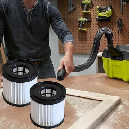 2 Pack Washable HEPA Filter Replacement for Ryobi 18V ONE+ Wet/Dry Vacuum Cleaners PCL733, PCL734, P3240 with Cleaning Brush, Compare to Part# A32VC05, A32RF08