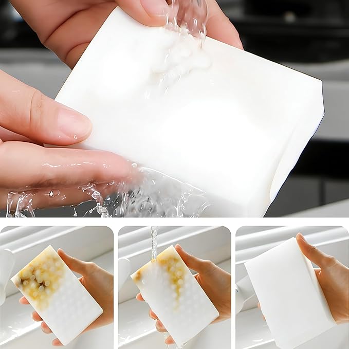 20Pcs Melamine Foam Sponge, 2X Density Magic Cleaning Eraser, Durable Multi-Surface Scrubber for Kitchen, Bathroom, Wall, Shoe, Car, Sink & Floor Household Cleaning Essentials (20 Pcs-2X Density)