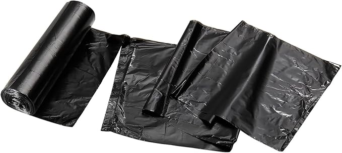 TYPLASTICS Trash Can Liner - Wholesale 1000 Count Black Garbage bags on Perforated Roll 7-10 Gallon Multipurpose for Office Bathrooms Business Home Commercial and Industrial Needs 24" x 24"