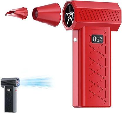 Electric Air Duster, 130000RPM Cordless Air Duster, 6-Gear Adjustable Mini Blower with Fast Charging, Dust Blower for Computer Keyboard, Car, Home & Multi-Surface Cleaning (Red)