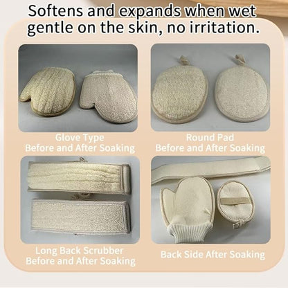 Natural Loofah Loofah Sponge loofahs for Travel Bath Sponge, Loofahs for Travel, Loofahs for Women and Men, Dishcloth Kitchen Cloth (3 Pack) (L)