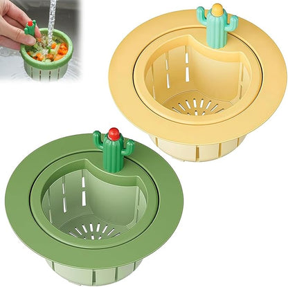 Cactus Kitchen Sink Drain Strainer, 2026 Upgrade Cactus Sink Strainer Basket, Fun Sink Accessory Innovations in Household Kitchen Supplies Bring Different Joy and Mood to The Kitchen (2pcs-Mix)