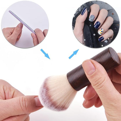Nail Dust Brush, Nail Art Dust Powder Remover Soft Nail Art Dust Cleaner Brush Manicure Brushes Clean Up Tools for Acrylic Nails