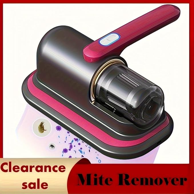 Rechargeable Handheld Bed Vacuum Cleaner, Super Suction and Low Noise, UV, Washable Filter for Deep Cleaning, Cordless Mattress Vacuum Cleaner, Effectively Cleans Beds, Sofas, Pet Hair and Carpets