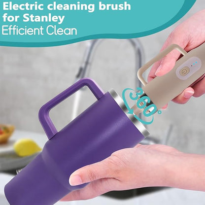 5-in-1 Long Handle Electric Bottle Brush Cleaner and Straw Cleaning Brush with Removable Brush Head, Multi-Function Rechargeable,for Stanley Cups, Baby Bottles, Pacifiers, Coffee Cups, Sports Bottles