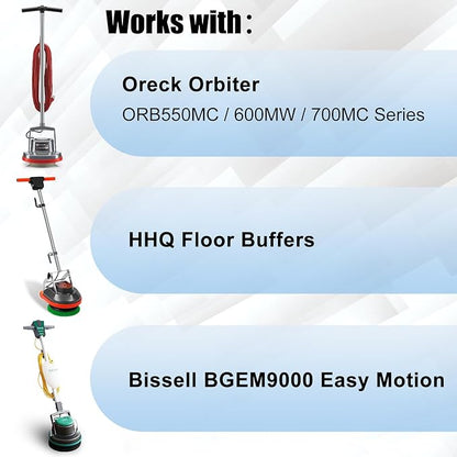 HHQ Commercial Scrub Brush for Orbital Floor Scrubber, Compatible with Oreck Orbiter XL ORB550MC, Bissell BGEM9000, 12" Diameter, Light-Duty Brush, Green